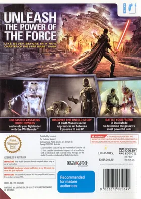 Star Wars - The Force Unleashed box cover back